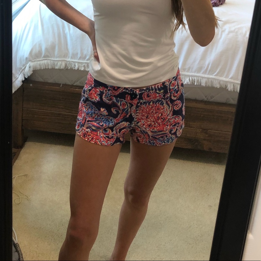 Lilly Pulitzer Navy Multicolor Paisley Print Shorts